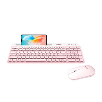 KIT 2 EN 1 ACTECK WIFI CREATOR VIRTUOS SILK MK720 TEC Y MOU ROSA BL