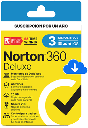 LICENCIA ANTIVIRUS NORTON 360 DELUXE PERSONAL 3 DISPOSITIVOS 21414
