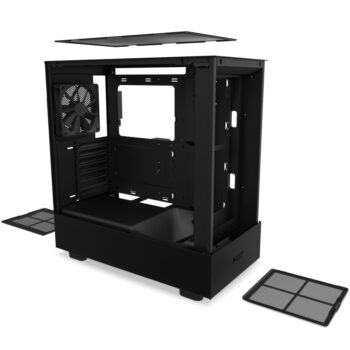 GABINETE NZXT H5 FLOW COMPACT NEGRO ATX S/FUENTE CRISTAL CC-H51FB-01 1AÑO DE GARANTIA