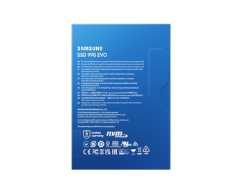 SSD SAMSUNG 990 EVO 2TB NEGRO M.2 PCIE 4.0 2280 NVME MZ-V9E2T0 11M DE GARANTIA