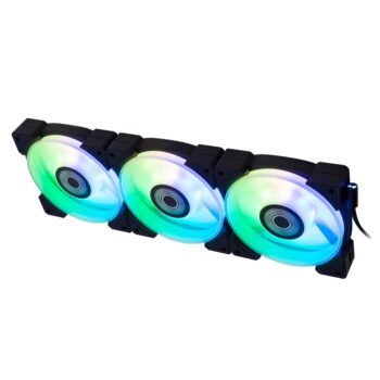 VENTILADOR INWIN LYNX LN120 KIT 3X1 RGB 120MM NEGRO IW-FN-LN120-3PK 11M DE GARANTIA
