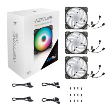 VENTILADOR INWIN NEPTUNE AN120 KIT 3X1 RGB 120MM NEGRO IW-FN-AN120-3PK 11M DE GARANTIA